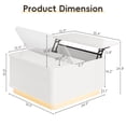 thumbnail image 2 of Aphthongs 35.4" Square Lift Top Coffee Table with LED Lights, Modern High Gloss Coffee Table with Rounded Conner & Hidden Storage, Multi-Function Coffee Table Living Room Furniture, White, 2 of 9