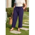 thumbnail image 6 of CASSIE LIZ Plus Size Summer Pants Curvy Womens Wide Leg Beach Palazzo Pants Baggy Lounge Trousers 3XL 22W 24W, 6 of 10