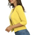 thumbnail image 3 of a.Jesdani Womens Cropped Cardigans Sweaters 3/4 Sleeve Open Front Short Shrugs S-XXL, 3 of 9