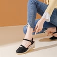 thumbnail image 4 of HomeDM Women's Platform Wedge Sandals Closed Toe Ankle Strap Comfort Walking Shoes Summer Beach Sandals, Black Size 6, 4 of 9