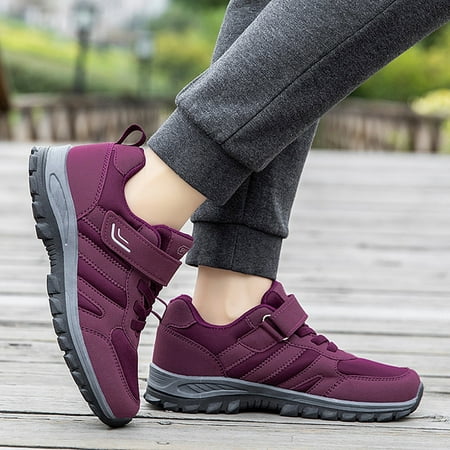 

PhoneSoap Women s Simple And Fashionable Flying Woven Round Head Solid Color Lightweight Breathable Soft Bottom Casual Sports Sports Shoes Purple