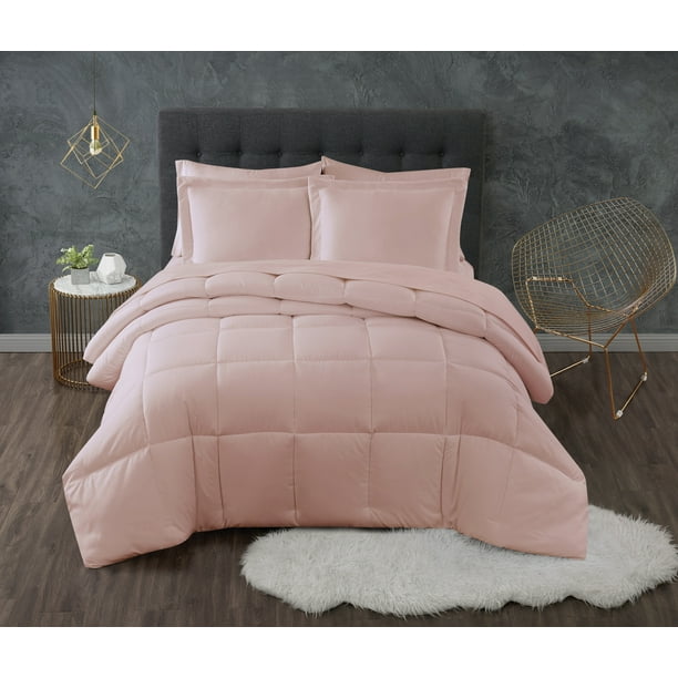 Truly Calm Antimicrobial Hypoallergenic 2Piece Comforter Set, Pink, Twin/Twin XL