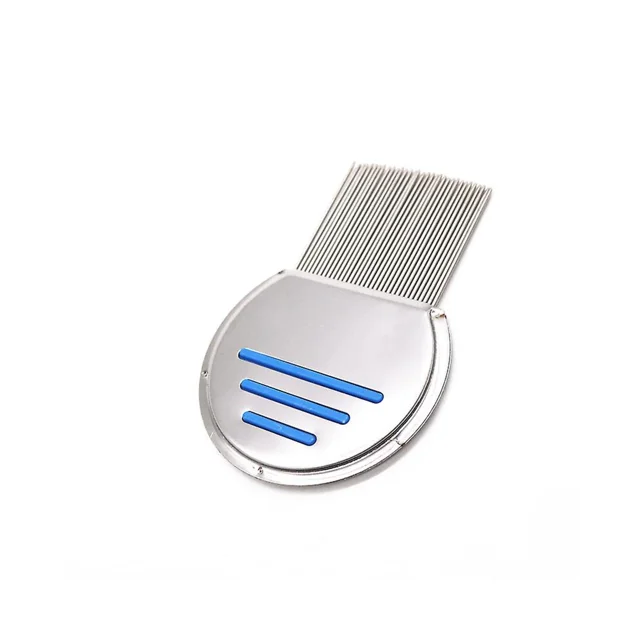 Peine de eliminación de liendres de metal de acero inoxidable con ranuras en espiral azul 1 pieza