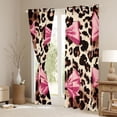 thumbnail image 3 of Homewish Cute Cartoon Bowtie Black Out Curtains,Cheetah Pattern Curtains Pack of 2 (42x63 Each),Pink Brown Beige Bedroom Curtains For Girl Kids,Luxury Bedroom Decor, 3 of 6