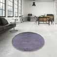 thumbnail image 3 of Ahgly Company Indoor Round Mid-Century Modern Purple Oriental Area Rugs, 6' Round, 3 of 6