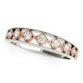 thumbnail image 1 of 14k White Gold Rose Gold Unique Diamond Wedding Band 1/10 cttw Size 4, 1 of 2