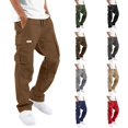 thumbnail image 1 of Pantalon Cargo pour Homme en Coton Coupe Décontractée Pantalon de Randonnée Tactique pour Hommes avec Multiples Poches Décontracté Extérieur Travail Jogger Pantalon Cargo, 1 of 6