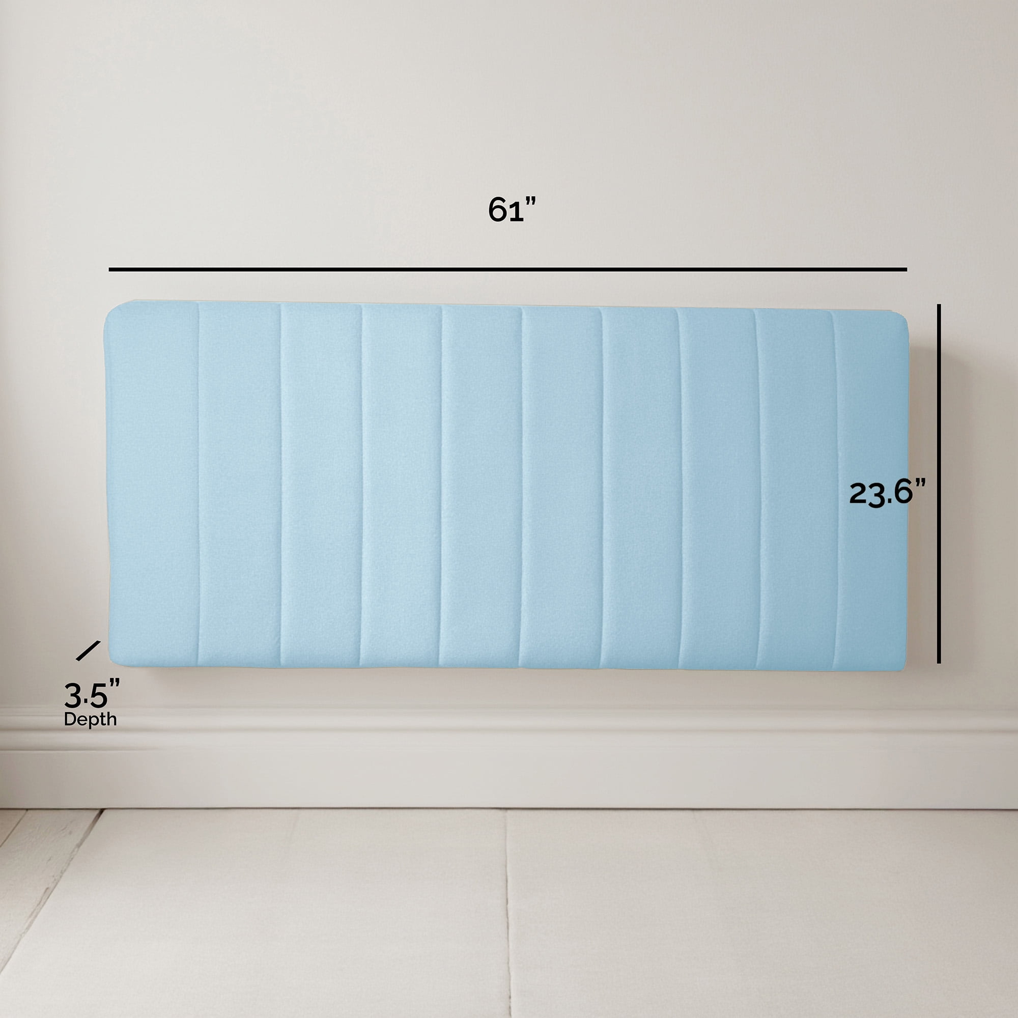 Lammlaoe Queen Headboard, Upholstered Wall Mounted, Peel and Stick Installation, Sound Reducing 3D Panel Design, Easy Assembly, Dream Blue