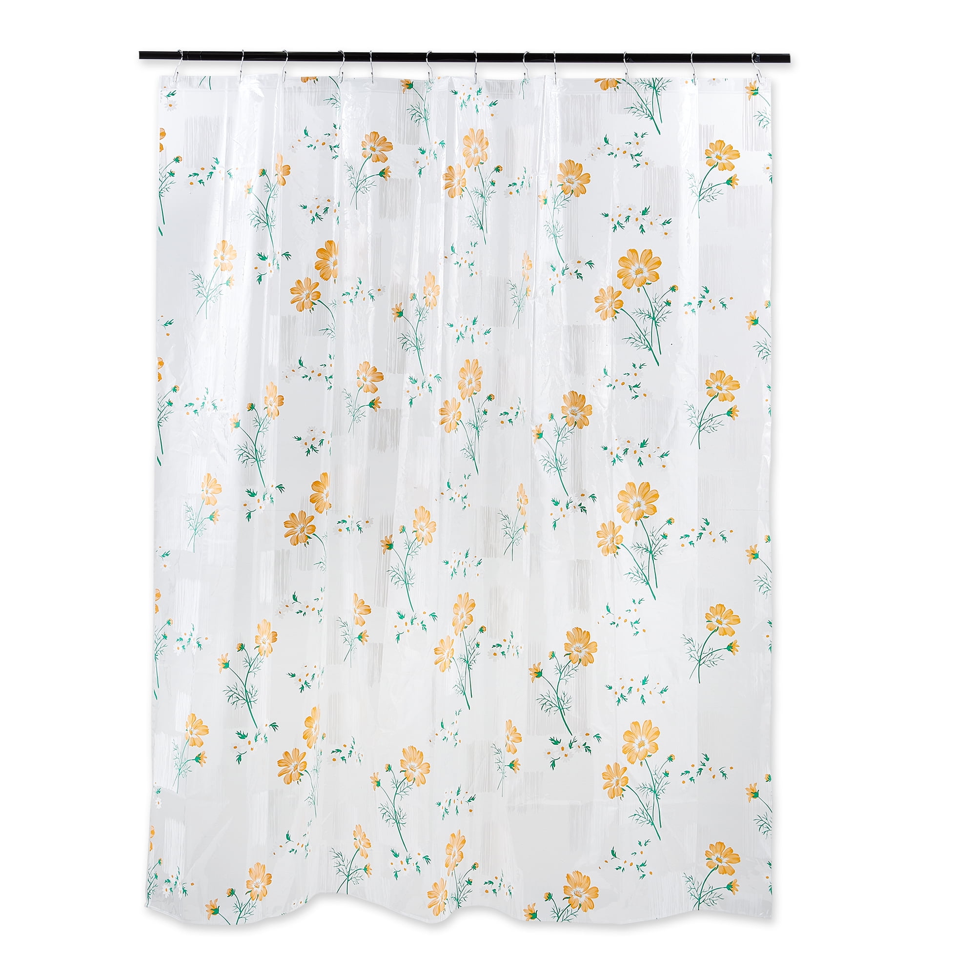 Blue iris Waterproof Fabric Shower Curtain Stylish Design Polyester 12 Hooks 