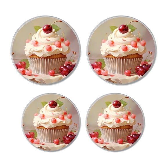 Decorative Stove Burner Covers 4 Pcs Metal Round Stove Burner Covers 8Inch And 10Inch for Home Decor Cooktop Decorative ,Cherry Chocolate Cupcakes Exquisite