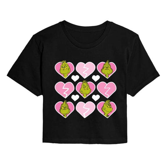 The Grinch - Broken Heart - Juniors Cropped Graphic T-Shirt