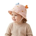 thumbnail image 4 of Oiyii Infant Girls Cute Sun Hats Heart‑Ornament Rainbow‑Printed Bucket Hats, Light Pink, 4 of 5