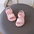 thumbnail image 4 of Zanarzt Flower Girl Sandals Unisex Kids Summer Sandals Comfort Anti Slip Open Toe Adjustable Walking Beach Shoes Pink,US 8, 4 of 7