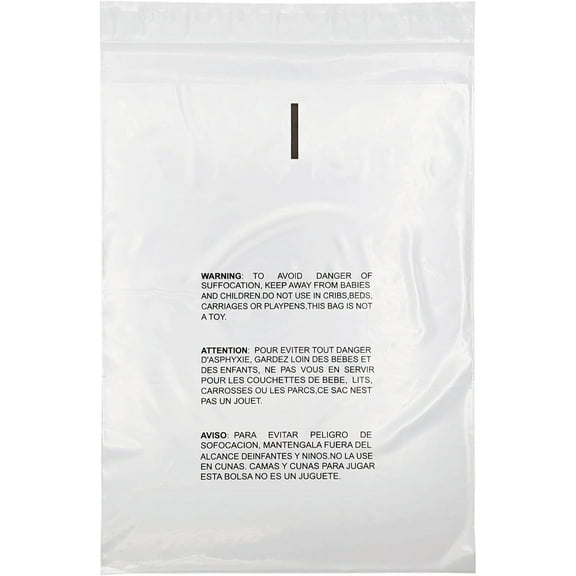 SSBM Resealable Clear Suffocation Warning Bags 5" x 7" 1.5 Mil 10000 Pieces Print-On Bags for Retail Shipping Purpose