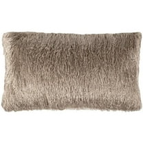 Pemberly Row Contemporary 14" x 24" Throw Pillow in Champagne and White