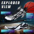 thumbnail image 3 of Bolognifi Men's High Top Basketball Shoes with Breathable Mesh Cushioning Support and Non Slip Sole Basketball Boots, 3 of 6