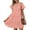 Pink, variant on Floral Printed Womens Ruffles Boho Babydoll Loose Swing Casual Short Mini T-Shirt Dress