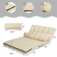 thumbnail image 2 of Costway Foldable Floor Sofa Bed 6-Position Adjustable Lounge Couch with 2 Pillows Beige, 2 of 10