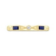 thumbnail image 2 of AFFY Round Cut White Natural Diamond With Baguette Blue Sapphire Wedding Band Eternity Ring In 14K Yellow Gold Over Sterling Silver (I2-I3 Clarity), Ring Size-7.5, 2 of 5