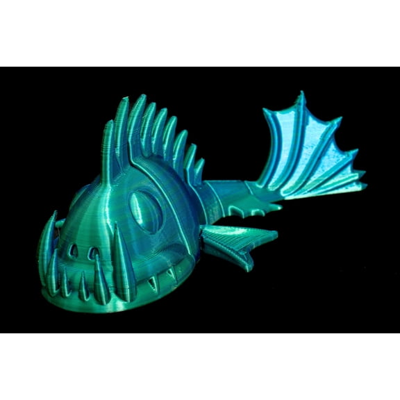 Clever Contraption Jumbo Friendly Fidget Piranha | Flexible Articulating 3D Printed Companion