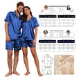 thumbnail image 6 of EKOUAER Couple Matching Pajamas Set Silk Satin Pjs Short Sleeve Sleepwear 2 Piece Button Down Lounge Set, 6 of 6