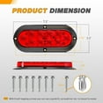 thumbnail image 2 of Waywe 6Inch Oval Tail Light 2PCS Red 10LED Brake Stop Turn Signals Lights Surface Mount IP67 Waterproof for Trailer Truck RV Tractor Lorry Camper Van, 2 of 6