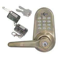 Forge Antique Brass Keyless Entry Electronic Lever Lock