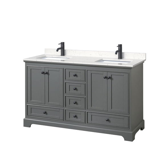 Wyndham Collection WCS202060DGBC2UNSMXX Deborah 60" Free Standing Double Basin Vanity Set