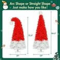 thumbnail image 5 of 6FT Christmas Tree, Curved Top Artificial Xmas Tree with LED Light and Metal Stand, Santa Hat Christmas Tree with 1050 Tip for Holiday, Party, Home, Red and White, 5 of 6