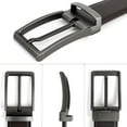 thumbnail image 5 of 2 Pack Mens Belts Leather Belt with Alloy Single Prong Buckle 1 1/2" width Casual Work Dress Belt for Men, X25008 X25015, 5 of 7