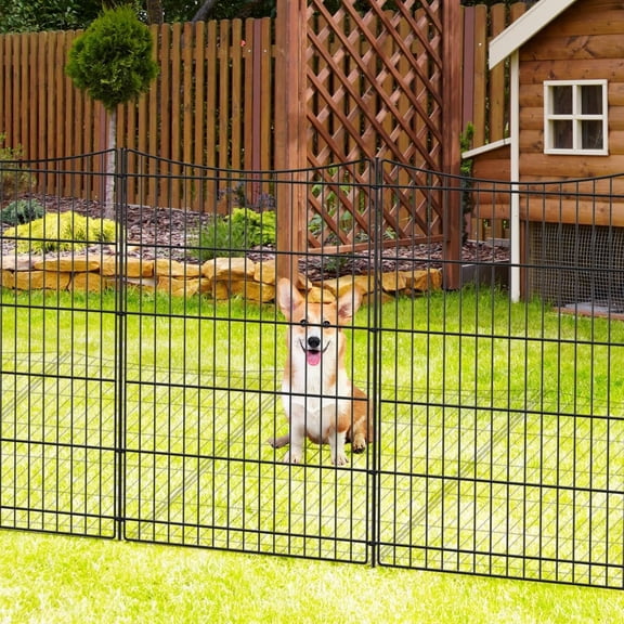 Decorative Garden Fence 6 Panels 13ft(L)×36in(H) Garden Fences with 6 Panels Rustproof Metal Wire No Dig Temporary Animal Barrier Fencing Outdoor Dog Fence for Yard Patio - Without Gate