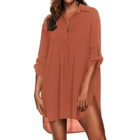 Women s Swimsuit Beach Cover Up Shirt Bikini Beachwear Bathing Suit Beach Dress