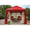 Better Homes & Gardens Archer Ridge 3-tier 10' x 12' Gazebo with Netting & Sun Panel, Red