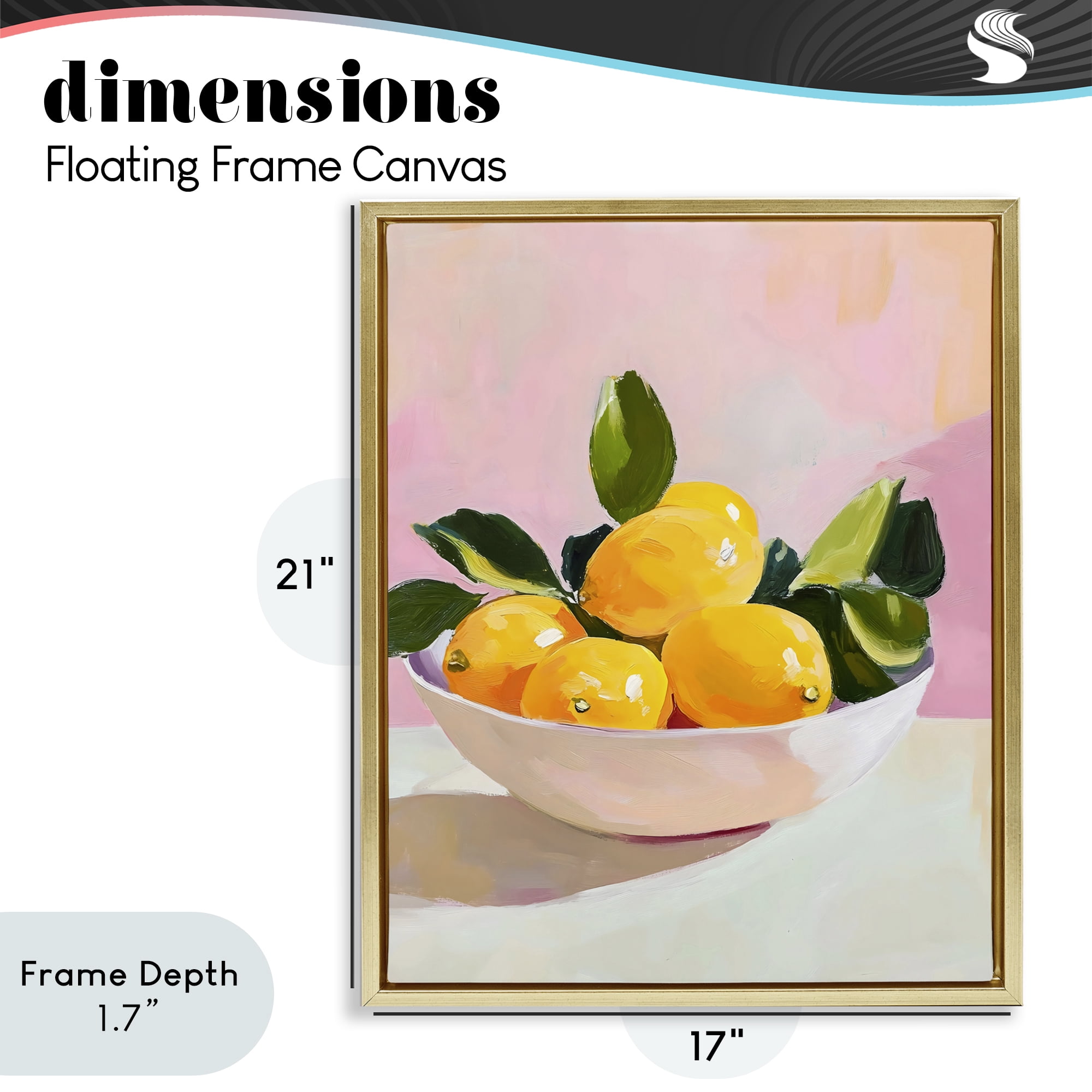 Stupell Industries Bowl of Lemons in Sunlight Gold Framed Floater Canvas Wall Art, design by The Prints Vibe
