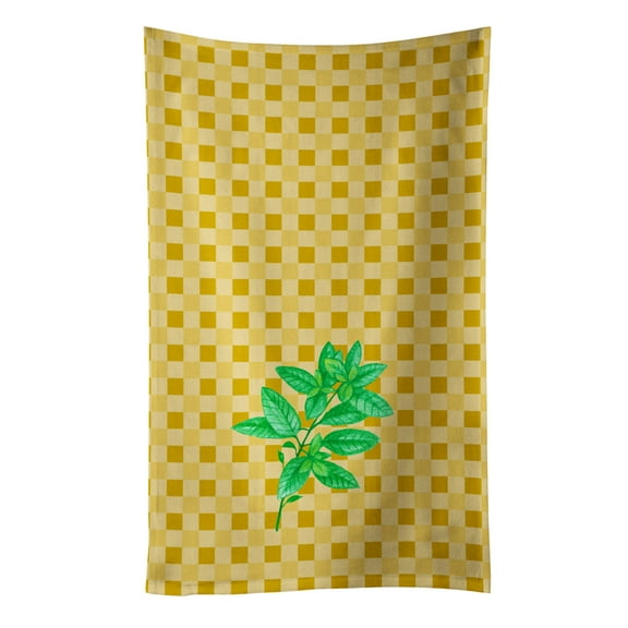 Carolines Treasures BB7184KTWL Basil on Basketweave Kitchen Towel 15 X 28" multicolor