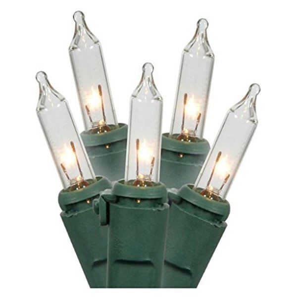 Vickerman W402611 Vickerman 50 Clear Twinkle Mini-Lights on Green Wire 23' Christmas Light Strand