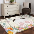 thumbnail image 3 of Area Rug for Living Room, Easter Non-Slip Indoor Large Carpet for Bedroom/Dining Room, Spring Farmhouse Watercolor Bunny Eggs Wood Grain Washable Low-Profile Rectangle Floor Runner Rugs - 4 x 6 Ft, 3 of 8