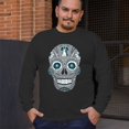 thumbnail image 4 of Philly Thing Sugar Skull Long Sleeve T-shirt Day of the Dead Dia de los Muertos, 4 of 7