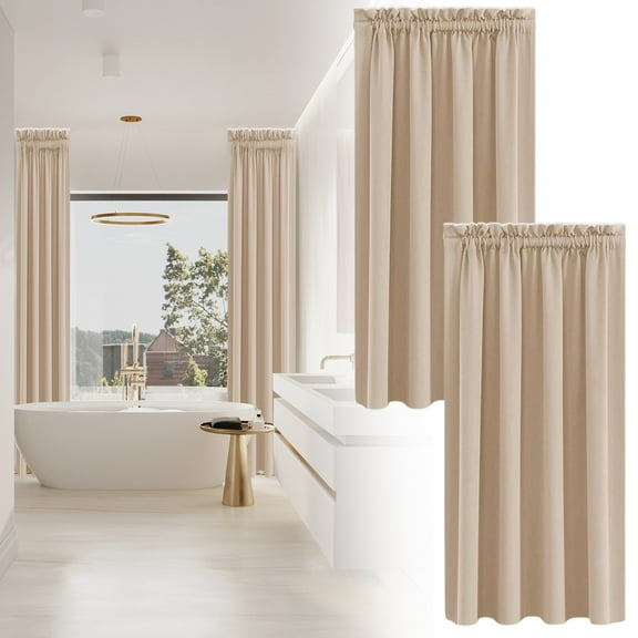 BinKFF Blackout Curtains for Bedroom 63 Inch Length 1 Panels Set, Solid Thermal Insulated Room Darkening Rod Pocket Window Treatment Curtains Blackout Drapes, W40 x L63 Inch