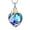 Blue/Gold, variant on Women's Crystal Heart with Rose Necklace Urns for Cremation Ashes Holder Memorial Jewelry