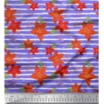 thumbnail image 1 of Soimoi Cotton Duck Fabric Stripe,Leaves & Camellias Floral Print Fabric by the Yard 42 Inch Wide, 1 of 1