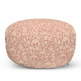 thumbnail image 1 of Animal Print Pouf Cover with Zipper, Doodle Illustrations of Piggies Sheep Chicks Ducks Farm Fauna, Soft Decorative Fabric Unstuffed Case, 30" W X 17.3" L, Pale Ruby Pale Peach, by Ambesonne, 1 of 5