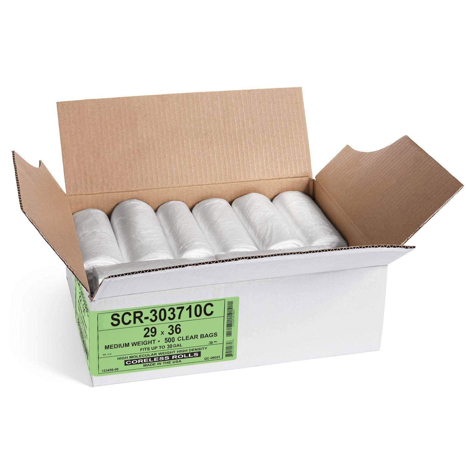 Aluf Plastics 20-30 Gallon Trash Bags - (Commercial 500 Pack) - Source Reduction Series Value High Density 10 Micron Gauge (Equiv)