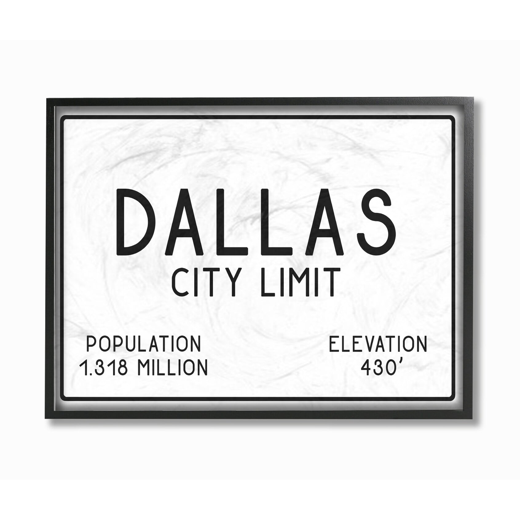 Stupell  Dallas City Limit Framed Giclee Texture Art 16 x 20