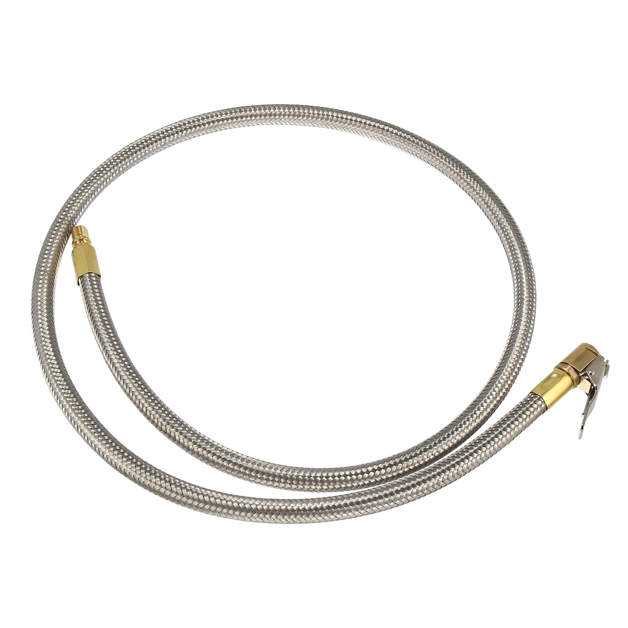 Unique Bargains Flexible Stainless Tire Valve Air Chuck Inflator Adapter 39.37"