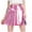 Pink, variant on Riforla Women's Casual Fashion Shiny Metallic Flared Pleated A-Line Mini Skirt Skirts for Women Pink S