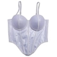 thumbnail image 3 of Ahabrexf Women's Lace Underwear Solid Color Fishb1 Lace with Steel Boning and Chest Pad Suspender Top Round Neck for Women, 3 of 7