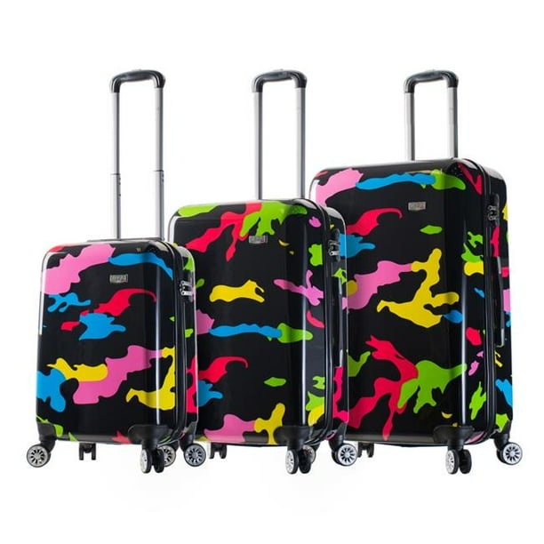 Mia Viaggi Pop Camo 3piece Hardside Spinner Luggage Set