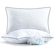 Cooling Bed Pillows Queen Size Set of 2 for Sleeping, Adjustable Shredded Memory Foam Pillows for Side Back Stomach Sleepers - Luxury Gel Pillows Hotel Pillows with Washable Removable Cover
