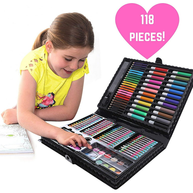GirlZone Ultimate Art Set For Girls ages 5-8, 118 Piece Kids